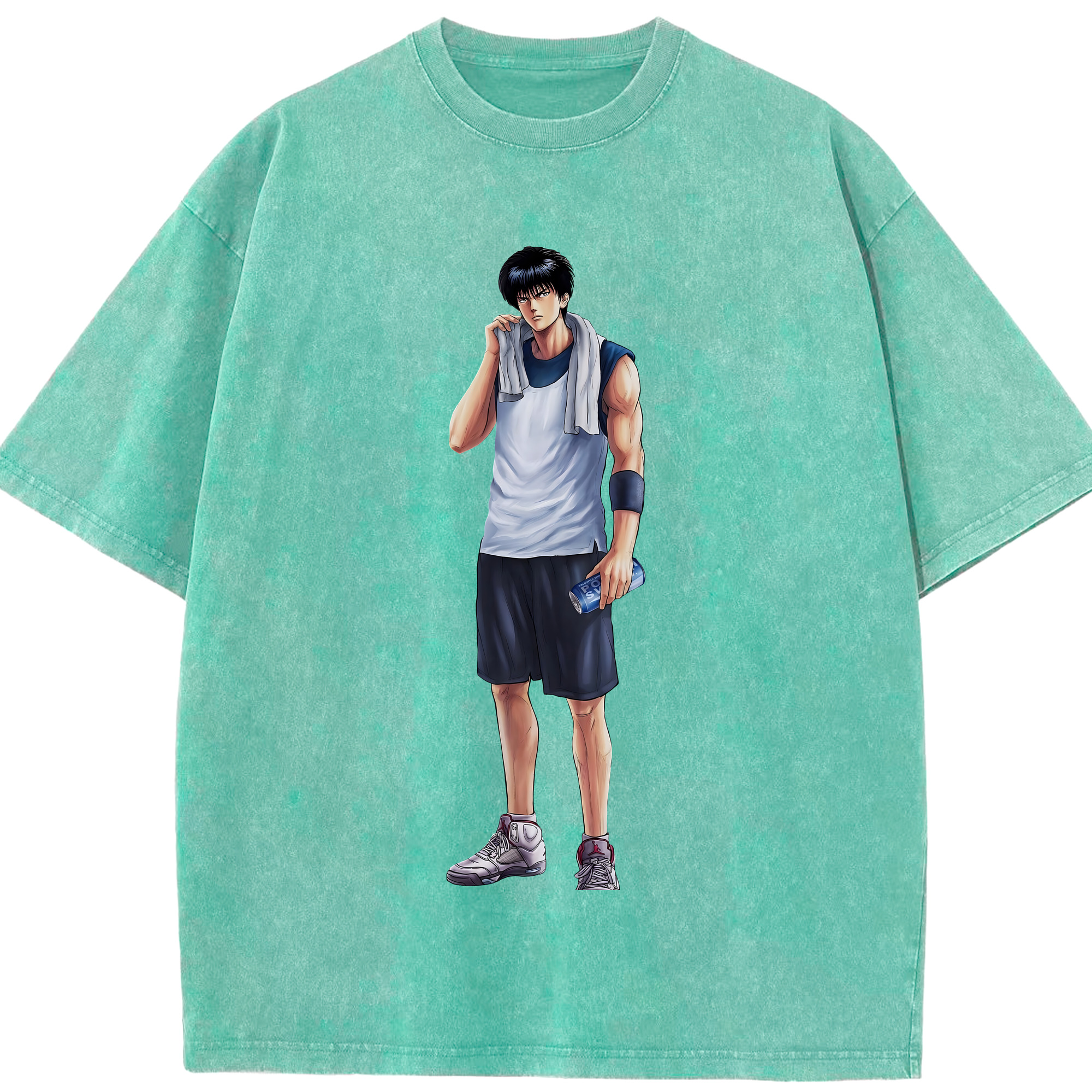 （画像用） SLAM DUNK／スラムダンク 綿100% ヴィンテージ風 半袖Tシャツ（フロントプリント）